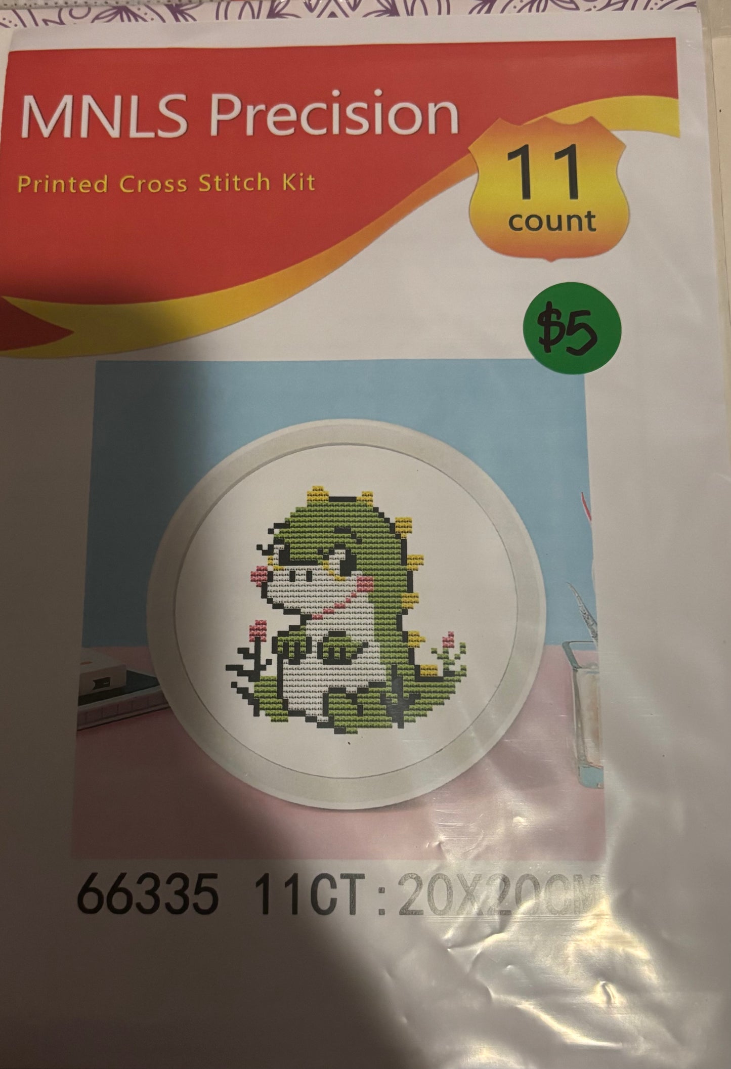 Dinosaur cross stitch kit