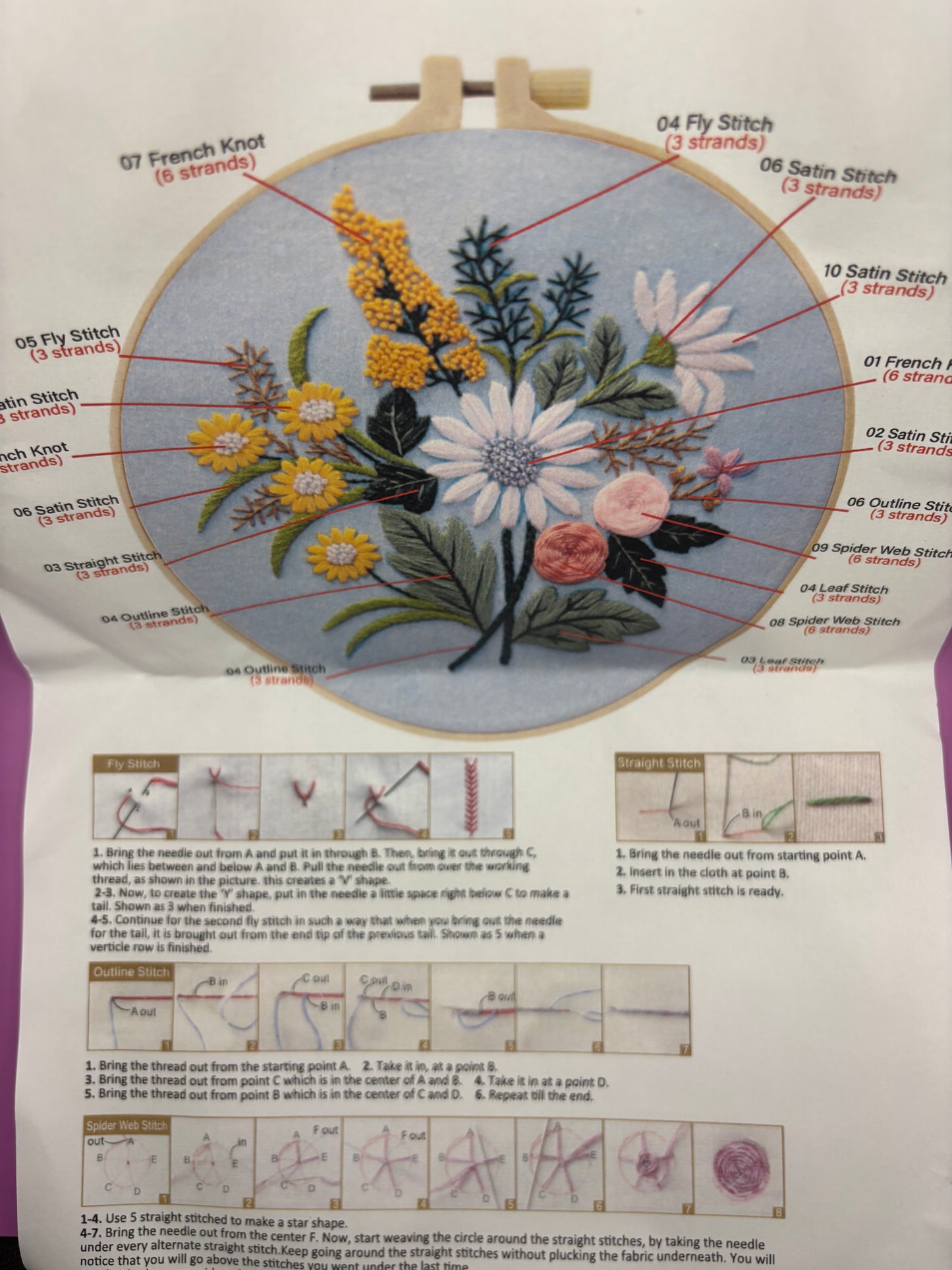 Flower Art Embroidery Kit