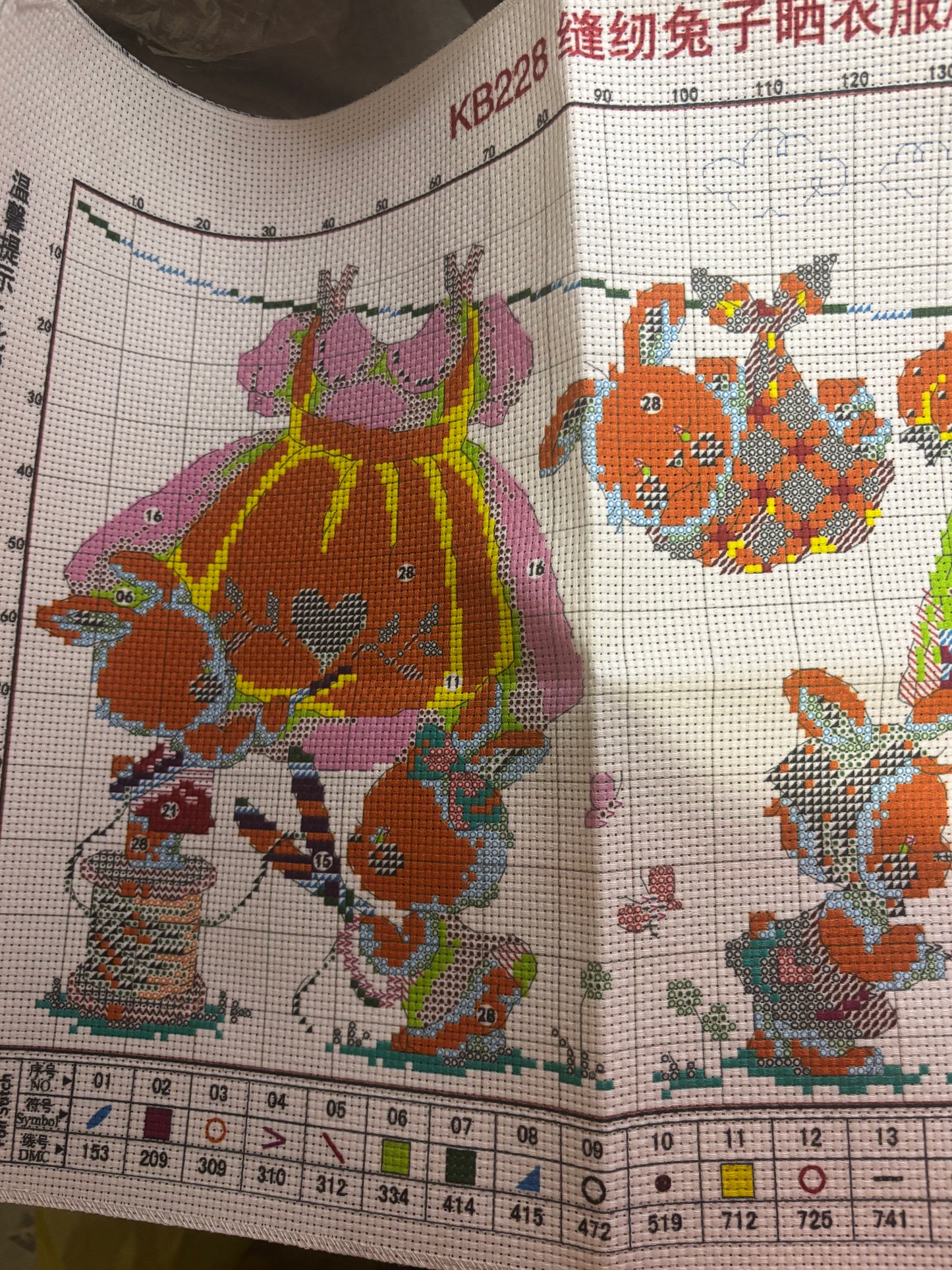 Sewing Rabbit Cross Stitch Kit