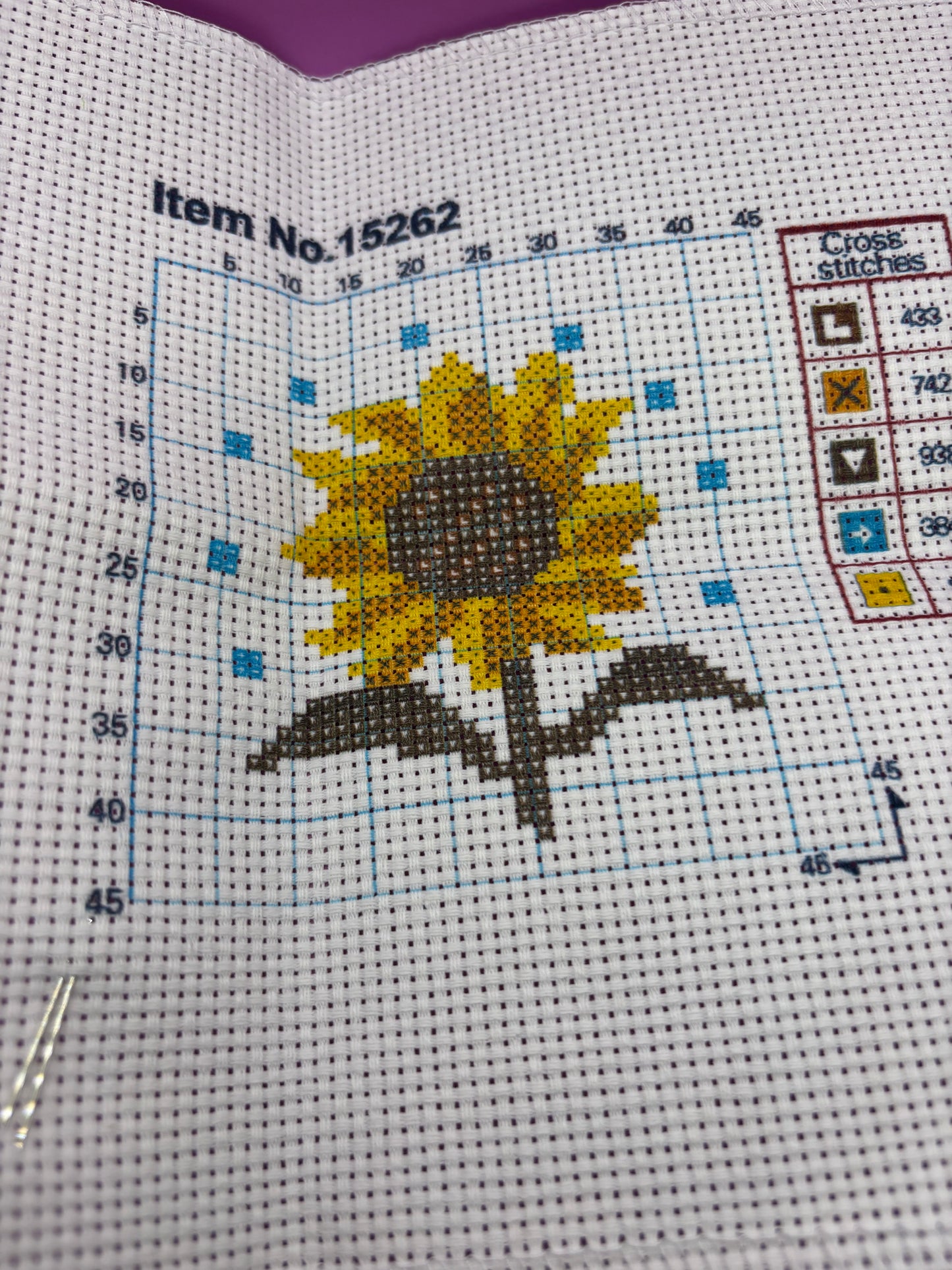 Sunflower Leaf Cross Stitch Kit