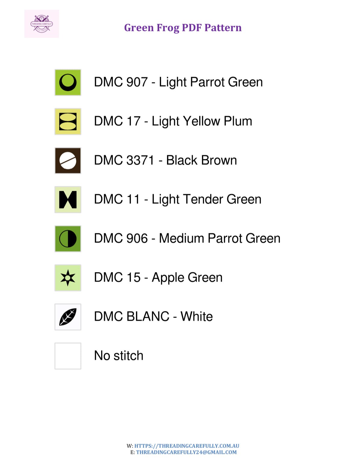 Green Frog - Downloadable PDF Pattern - Threading Carefully