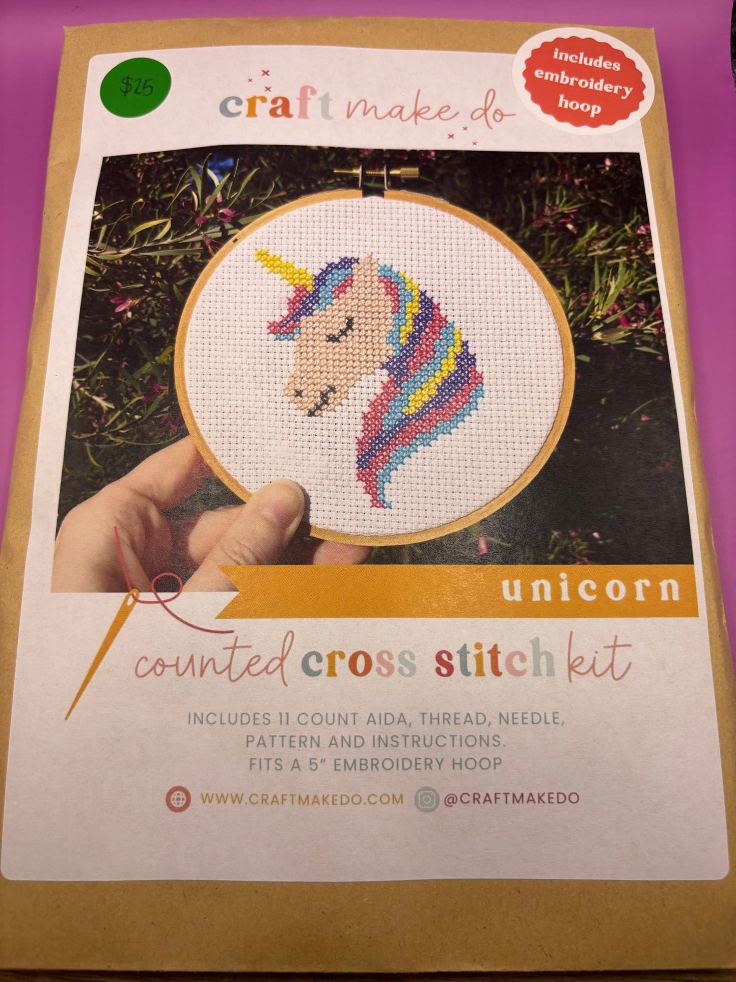 Unicorn Cross Stitch Kit - Threading Carefully