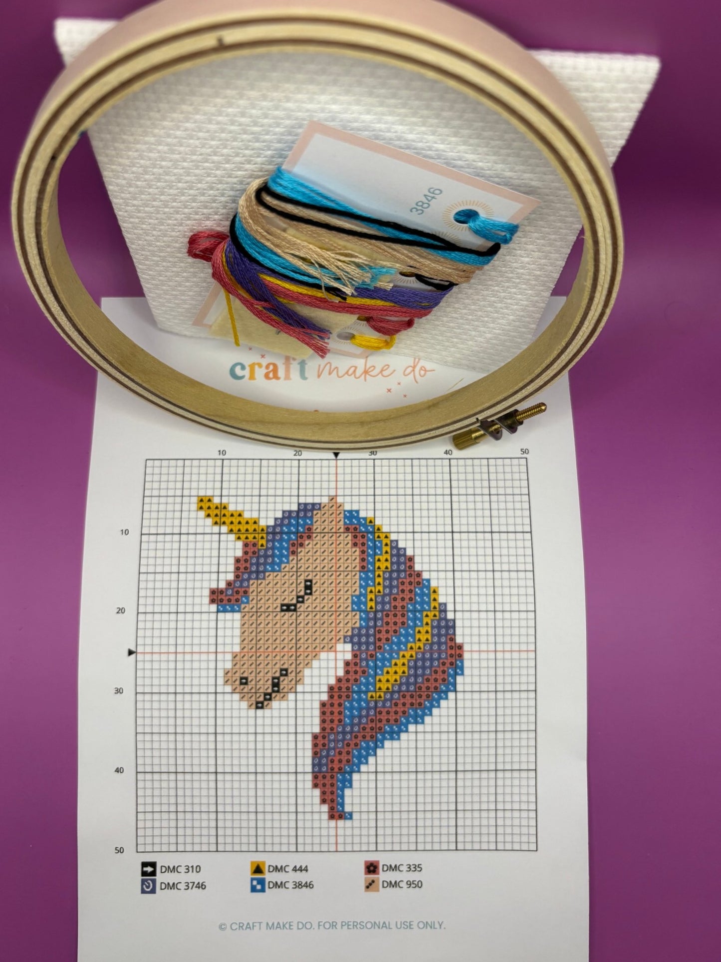 Unicorn Cross Stitch Kit - Threading Carefully