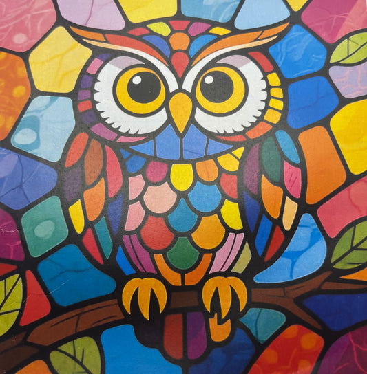 Stained Glass Owl Cross Stitch Kit