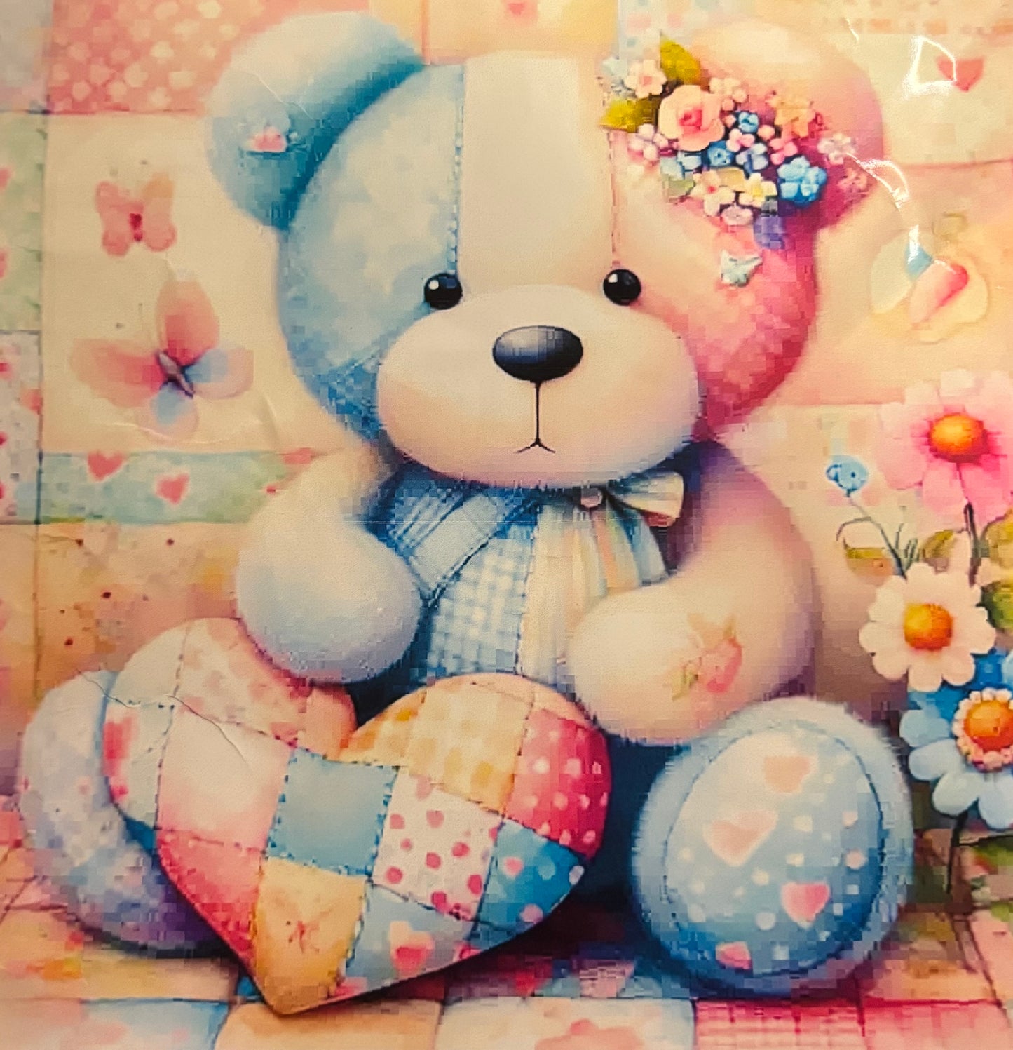 Patchwork Teddy Cross Stitch Kit