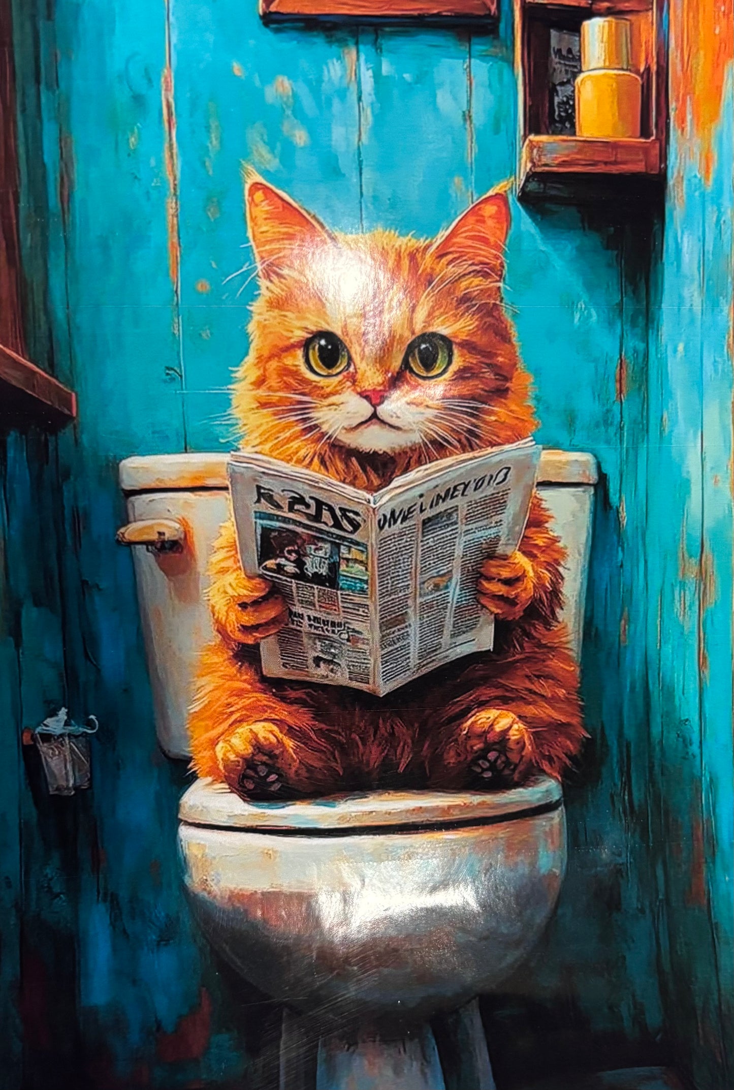 Toilet Cat Cross Stitch Kit