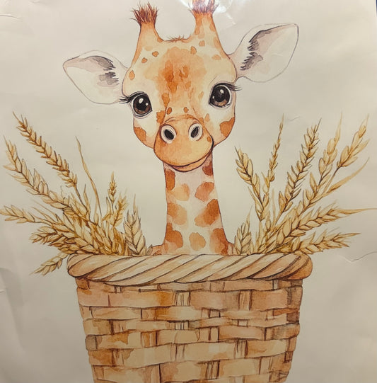 Giraffe In a Basket cross Stitch Kit