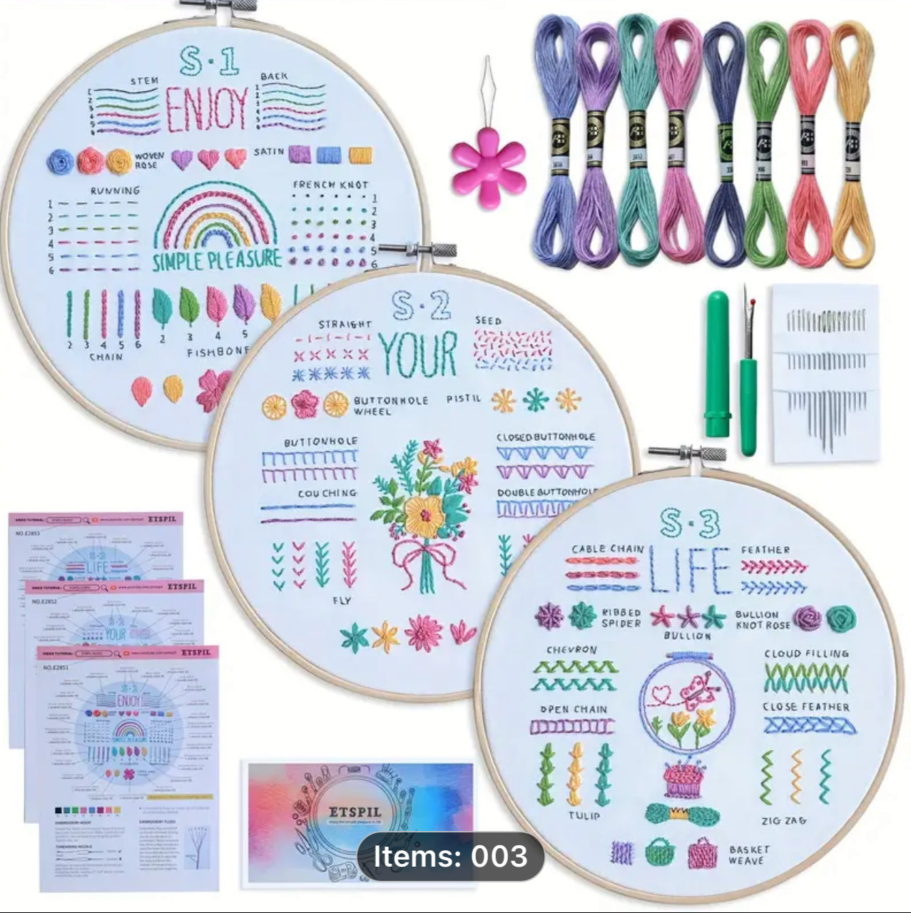 Enjoy Your Life Embroidery Sampler Kit