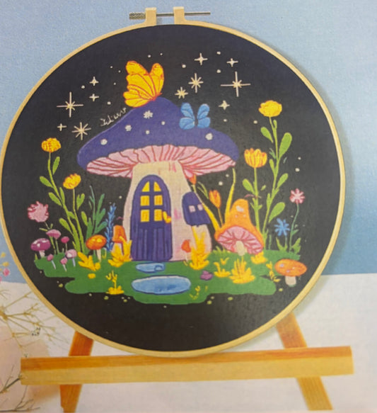 Mushroom House Cross Stitch Kit