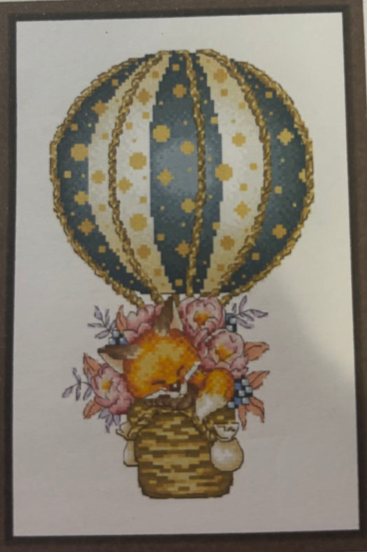 Fox Hot Air Balloon Cross Stitch Kit