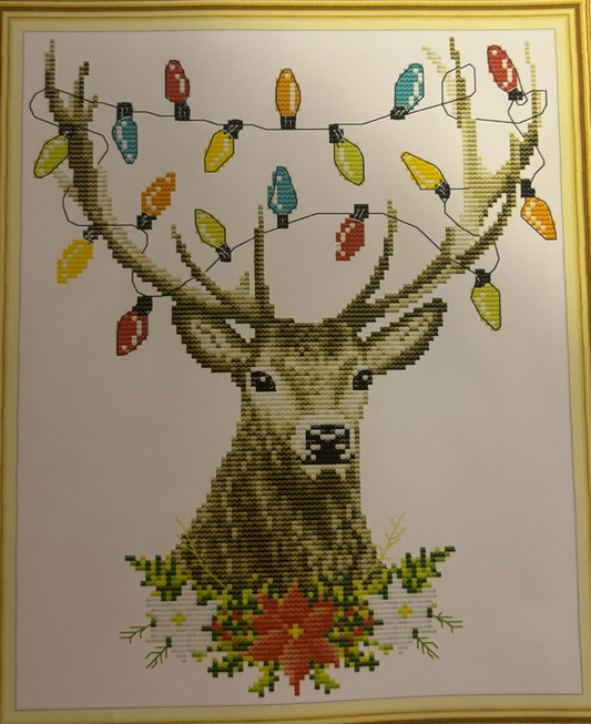 Christmas Antlers Cross Stitch Kit