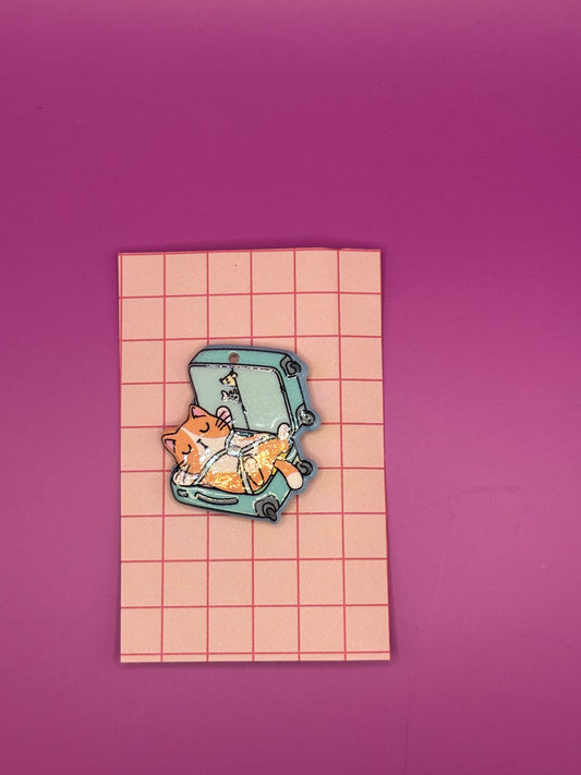 Magnetic Cat Needle Holder - Suit Case Cat