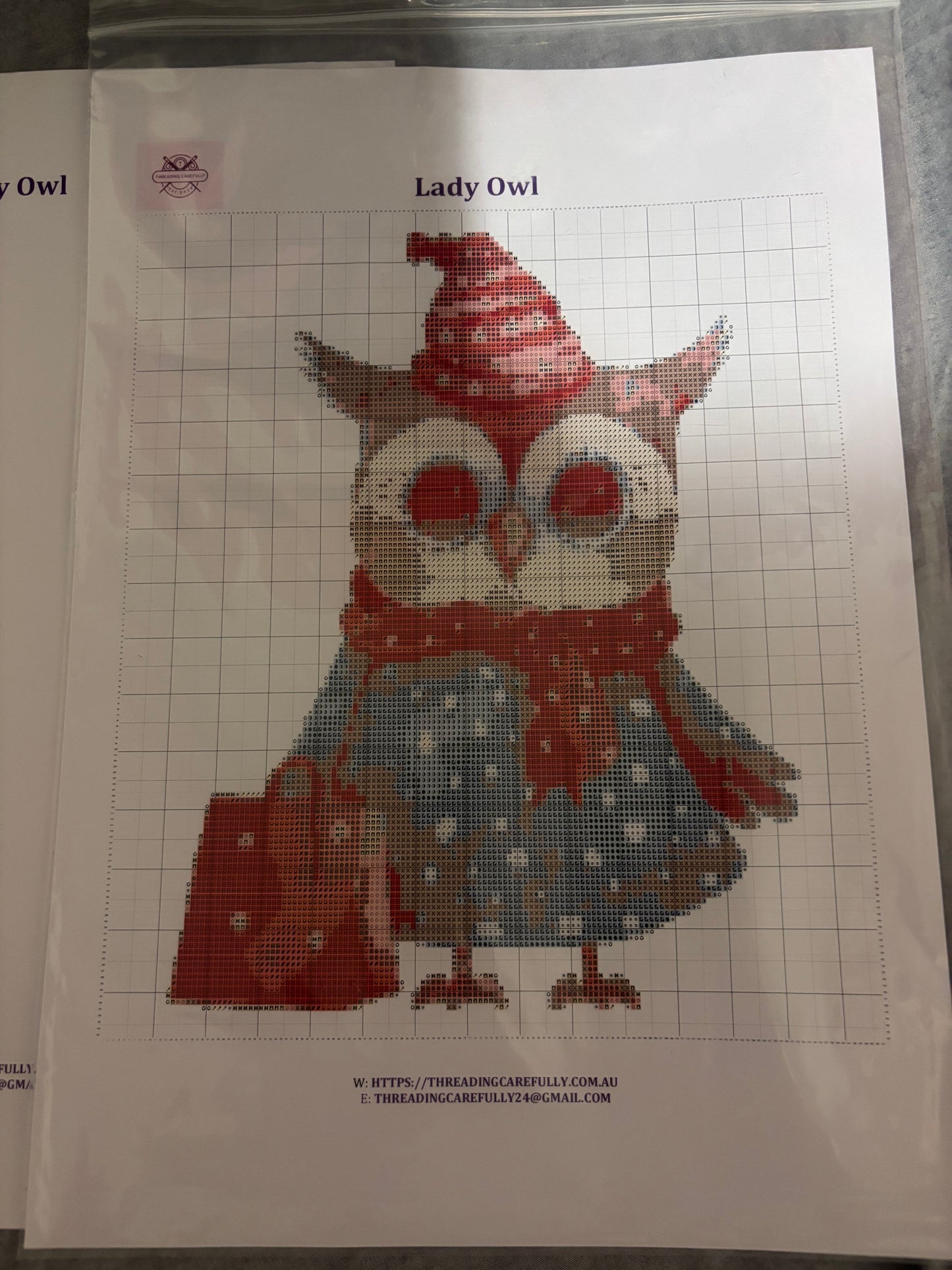 Lady Owl Counted Cross Stitch Kit