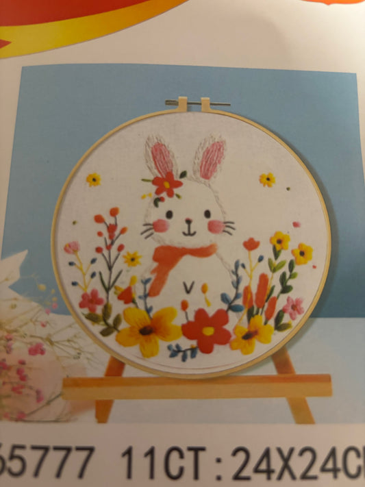 Flower Bunny Cross Stitch Kit