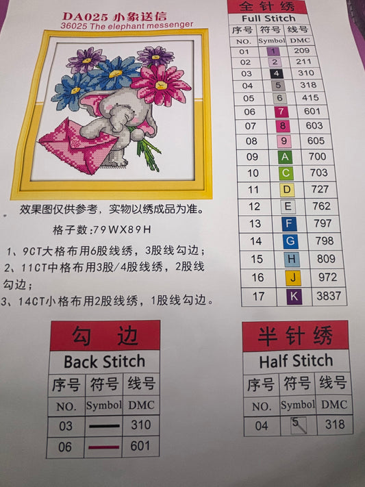 The Elephant Messenger Cross Stitch Kit