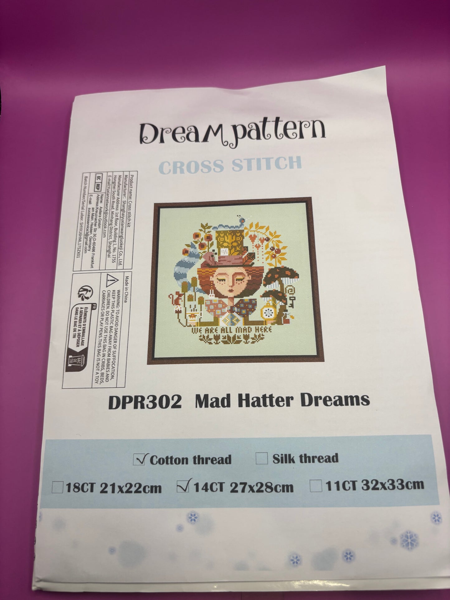 Mad Hatter Dreams Cross Stitch Kit