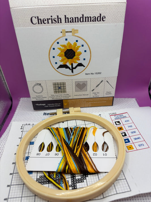 Sunflower Leaf Cross Stitch Kit