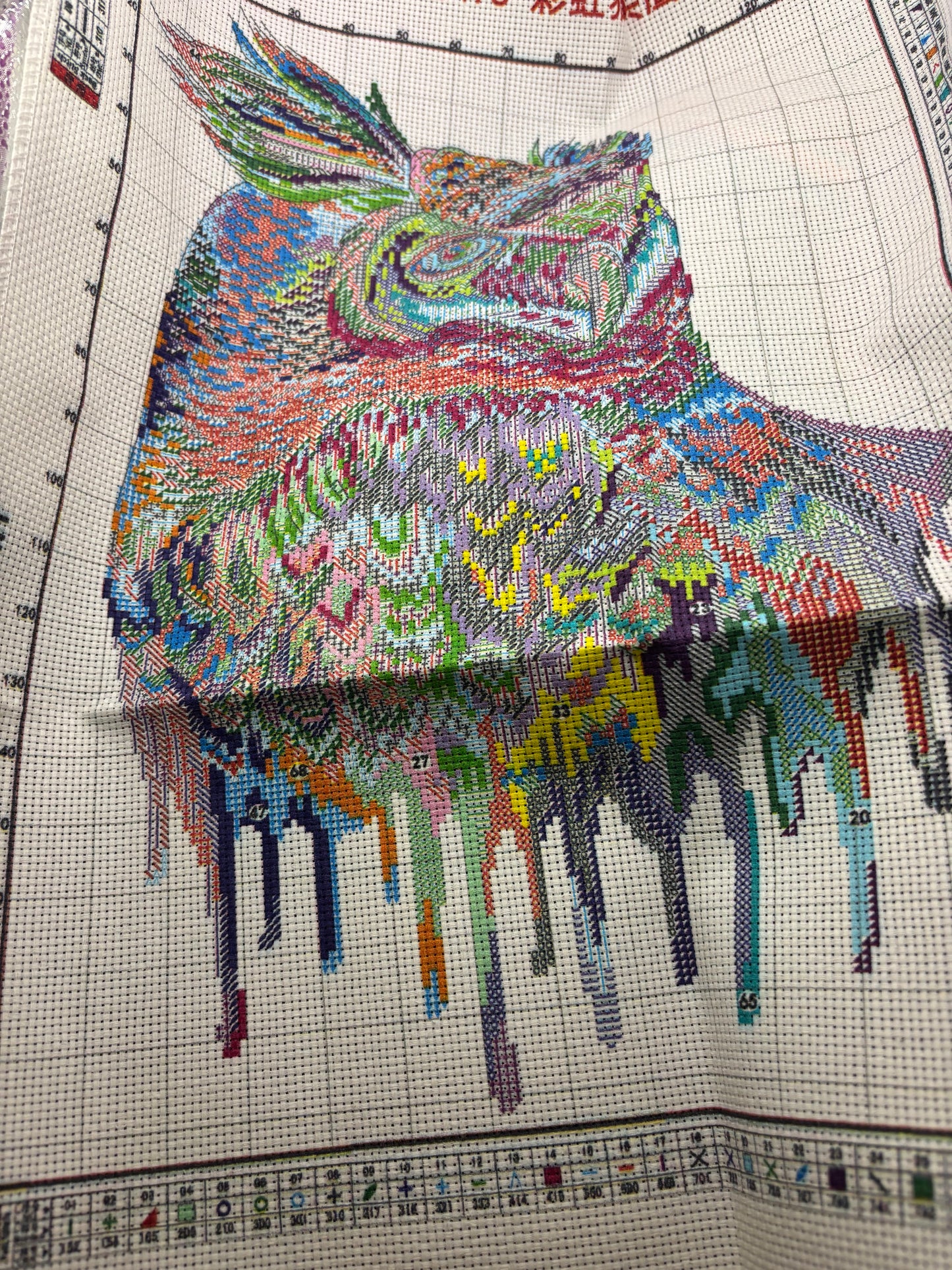 Joy Sunday Rainbow Owl Cross Stitch Kit