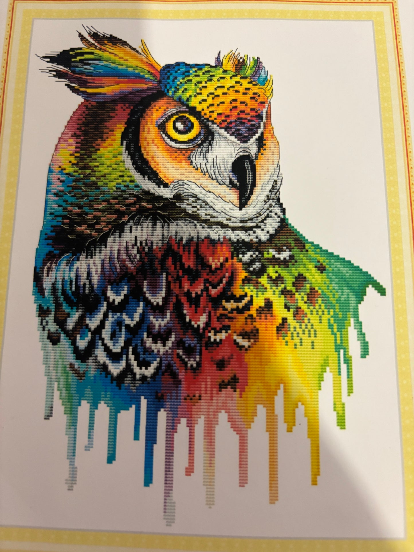 Joy Sunday Rainbow Owl Cross Stitch Kit