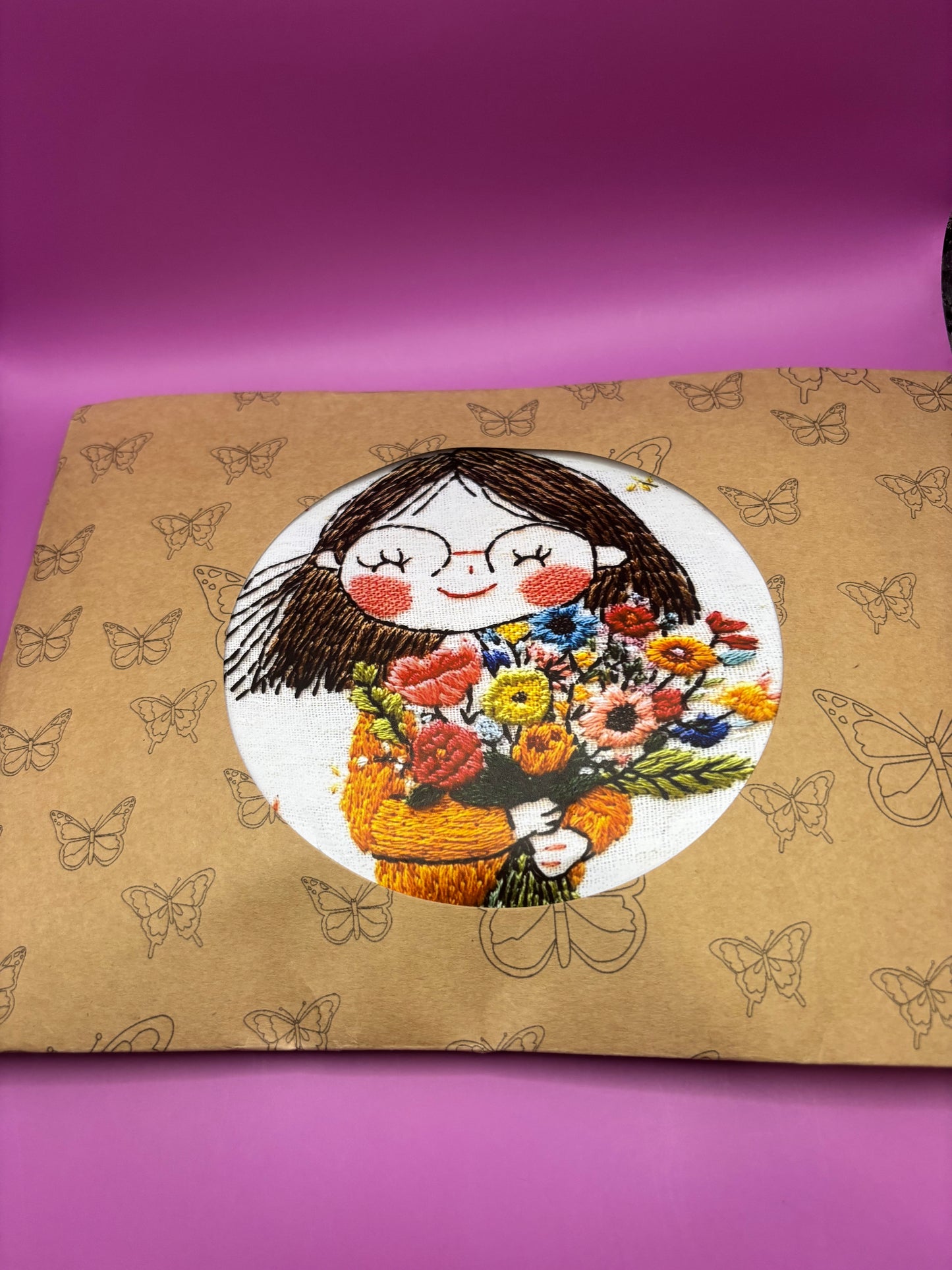 Boquet with a smile embroidery kit