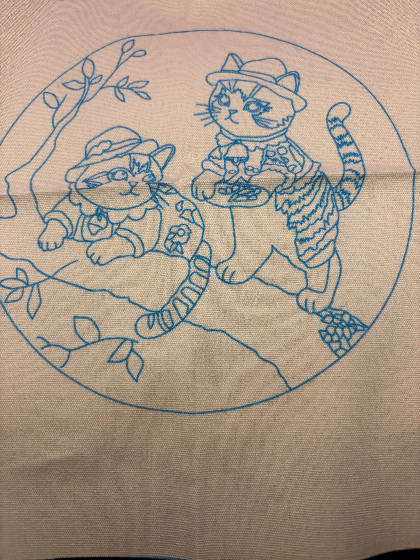 Two Cats on a Tree Embroidery Kit