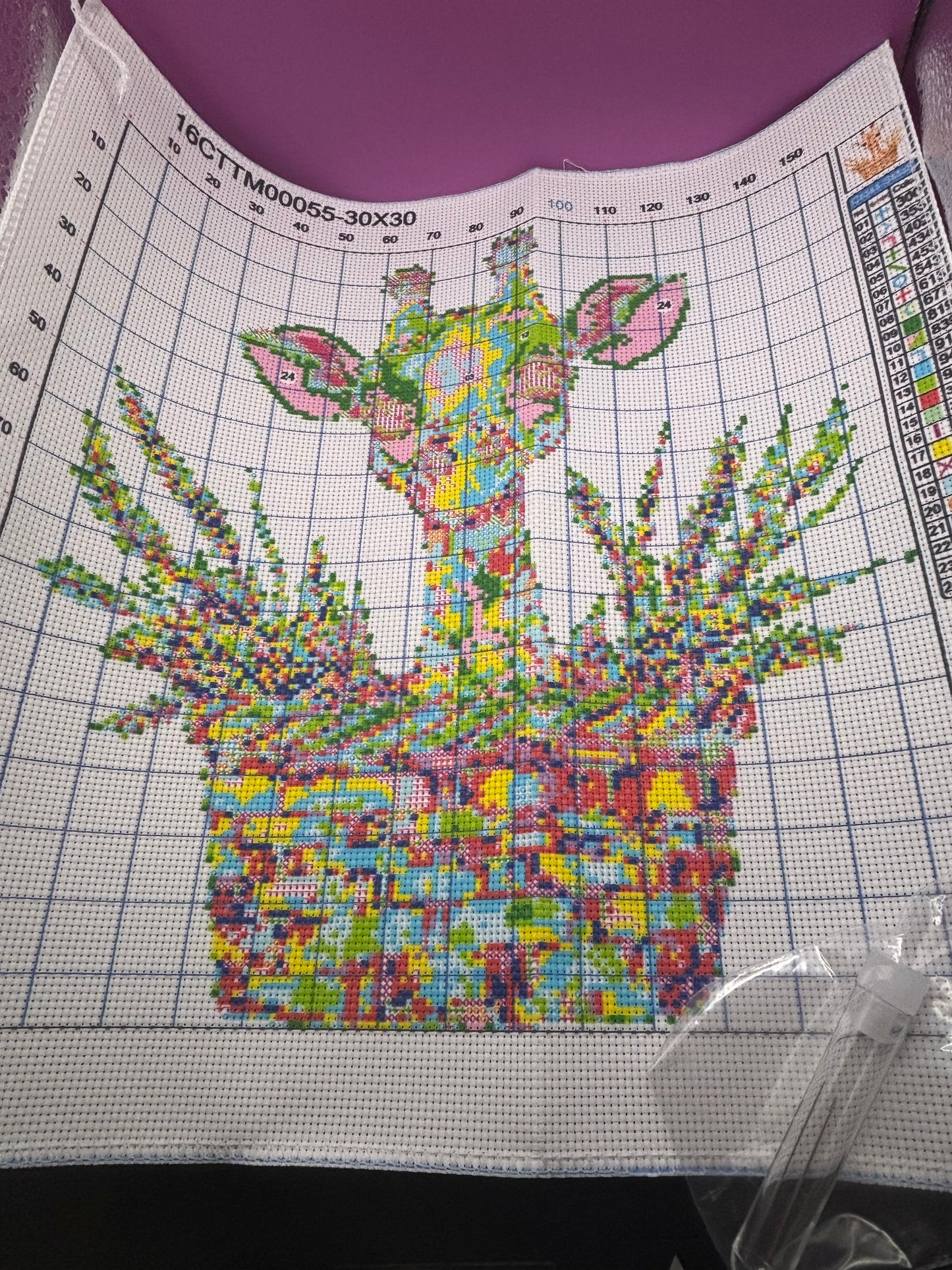 Giraffe In a Basket cross Stitch Kit