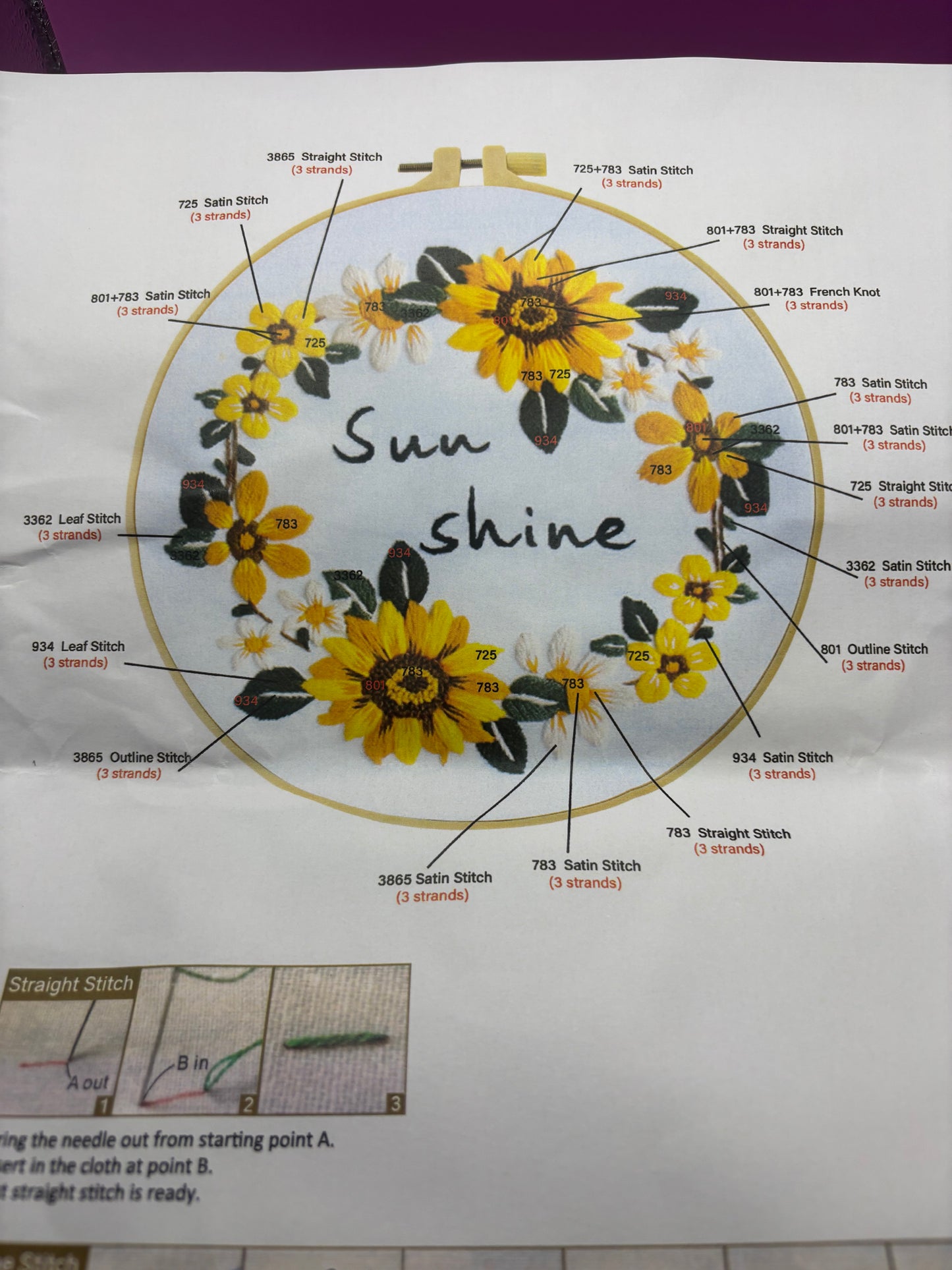 Sunshine Embroidery Kit