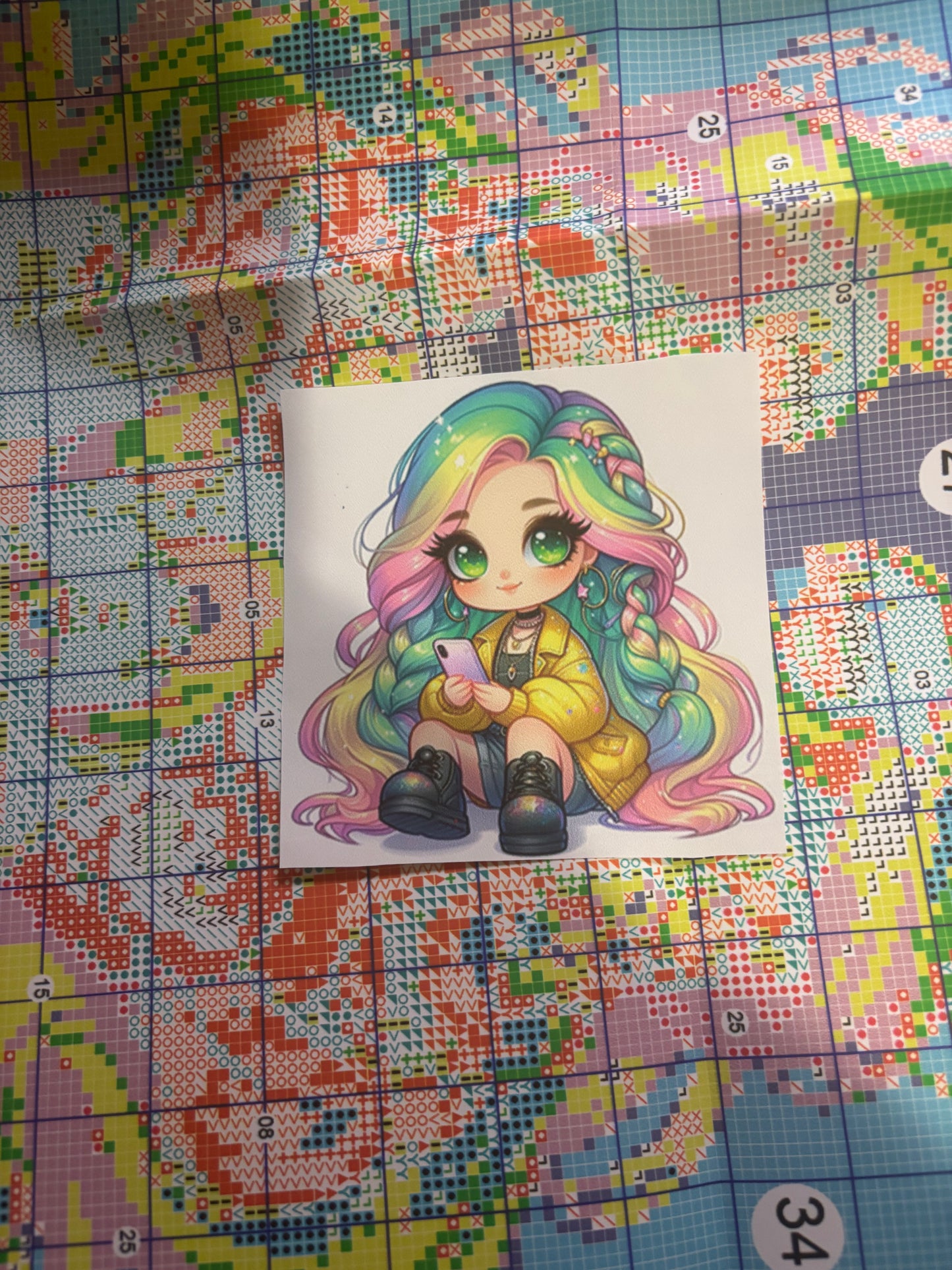 Rainbow Girl Cross Stitch Kit