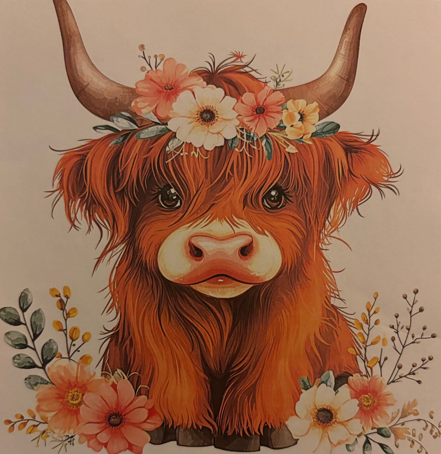 Flower Crown Highland Cow