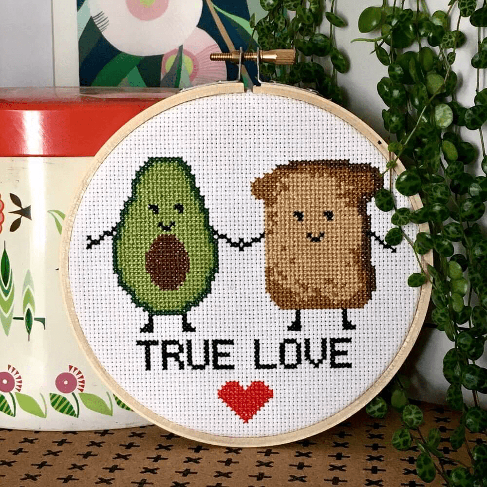 Avo Toast Cross Stitch Kit - Threading Carefully