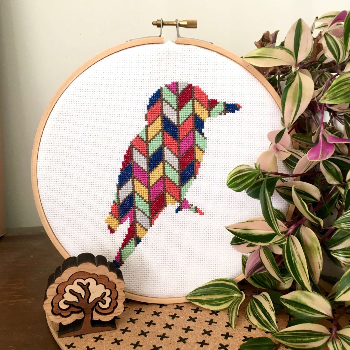 Chevron Kookaburra Cross Stitch Kit - Threading Carefully