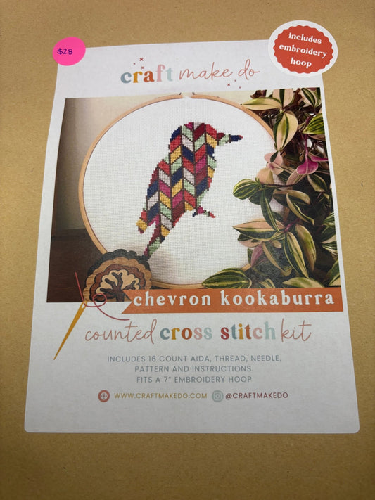 Chevron Kookaburra Cross Stitch Kit - Threading Carefully