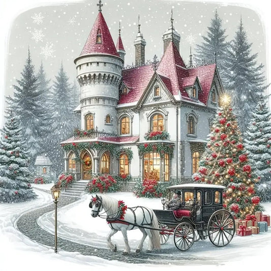 Christmassy House Cross Stitch - Threading Carefully