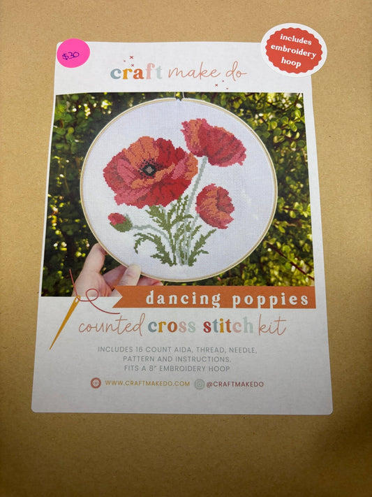 Dancing Poppies Cross Stitch Kit - Threading Carefully