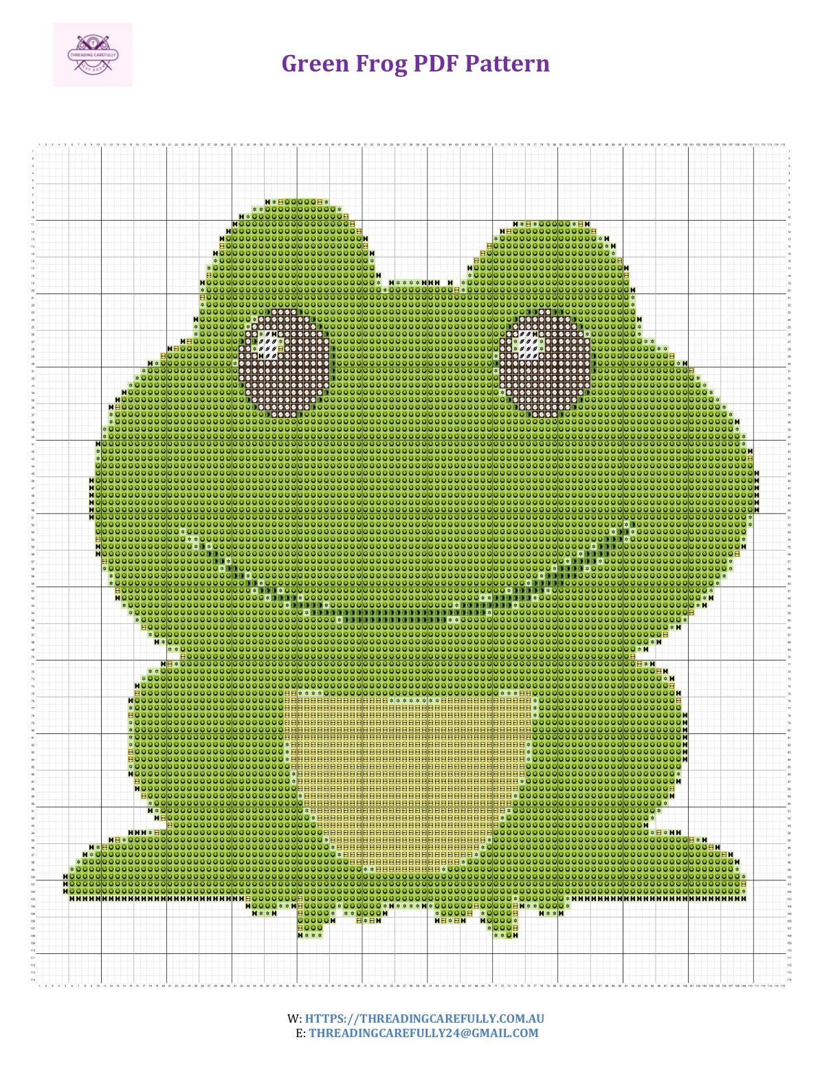 Green Frog - Downloadable PDF Pattern - Threading Carefully