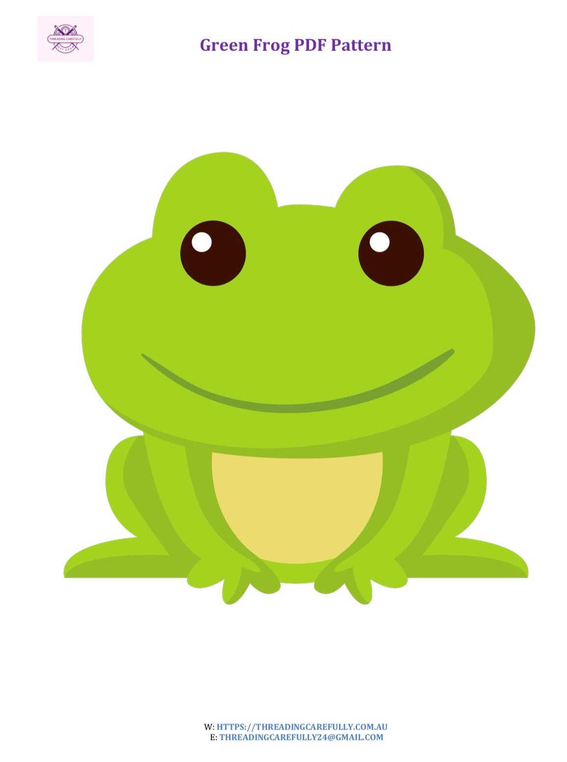 Green Frog - Downloadable PDF Pattern - Threading Carefully