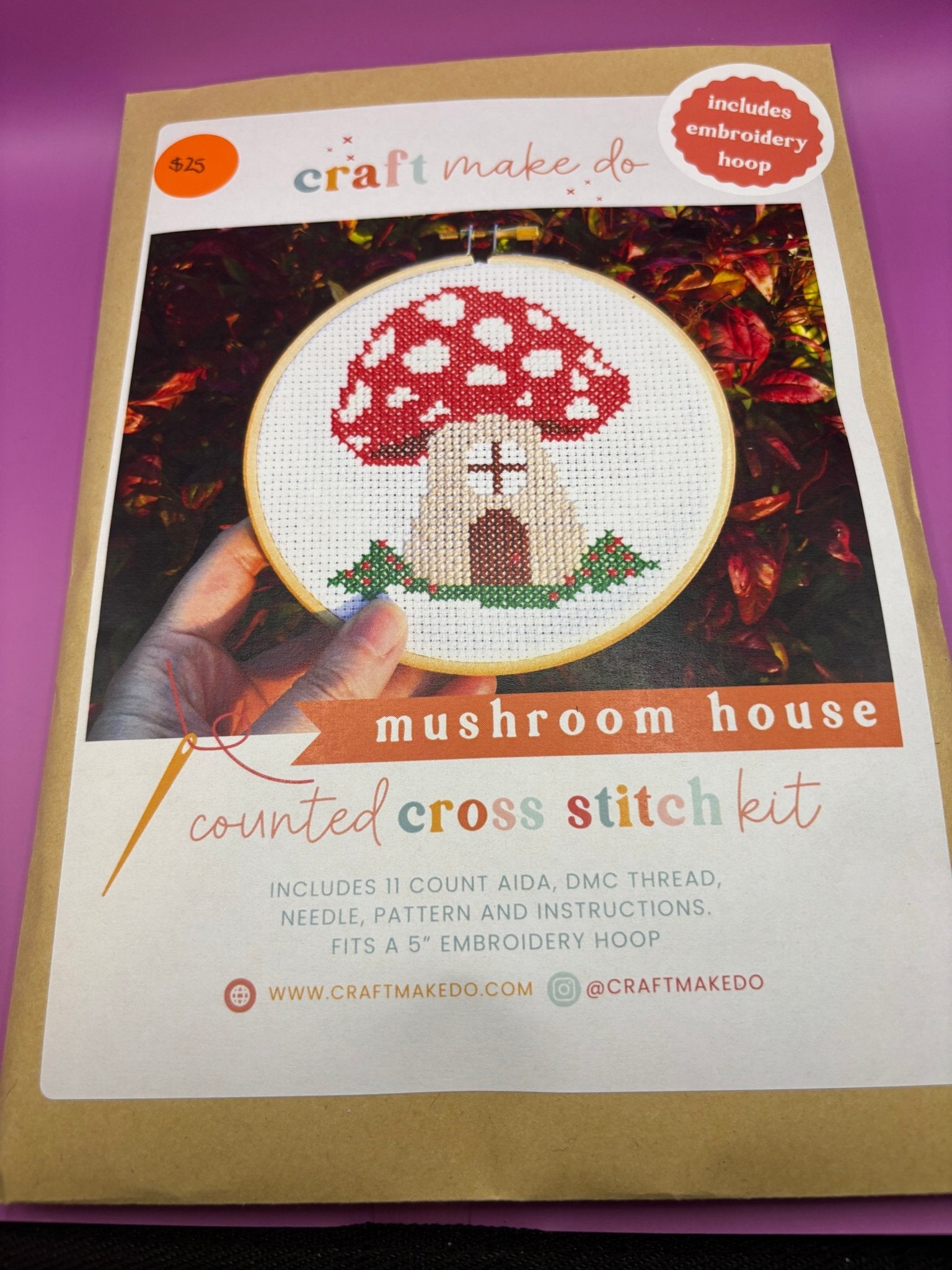 Mushroom house Cross Stitch Kit - Threading Carefully