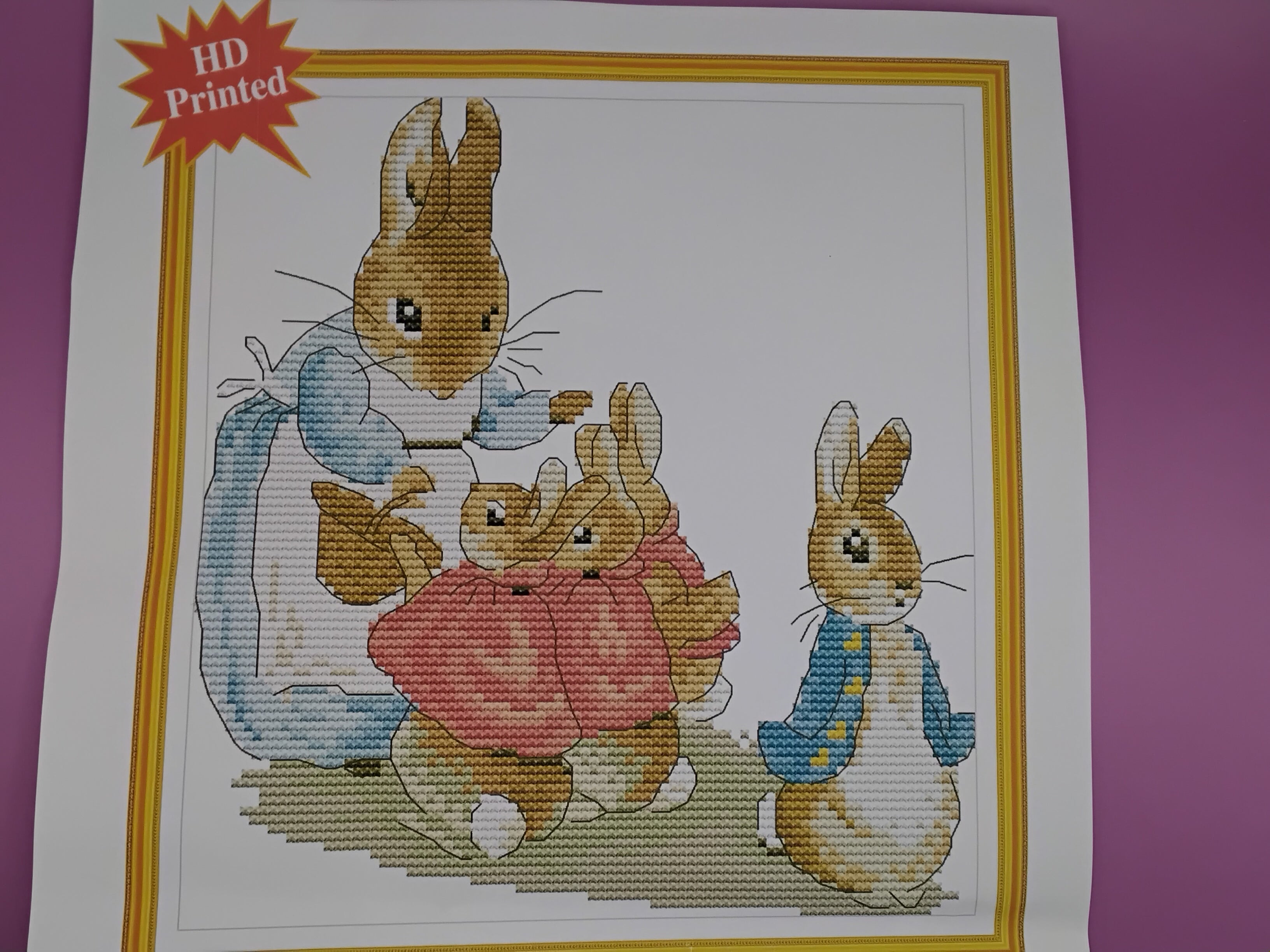 Peter rabbit family cross stitch kit - Threading Carefully