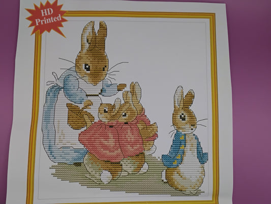 Peter rabbit family cross stitch kit