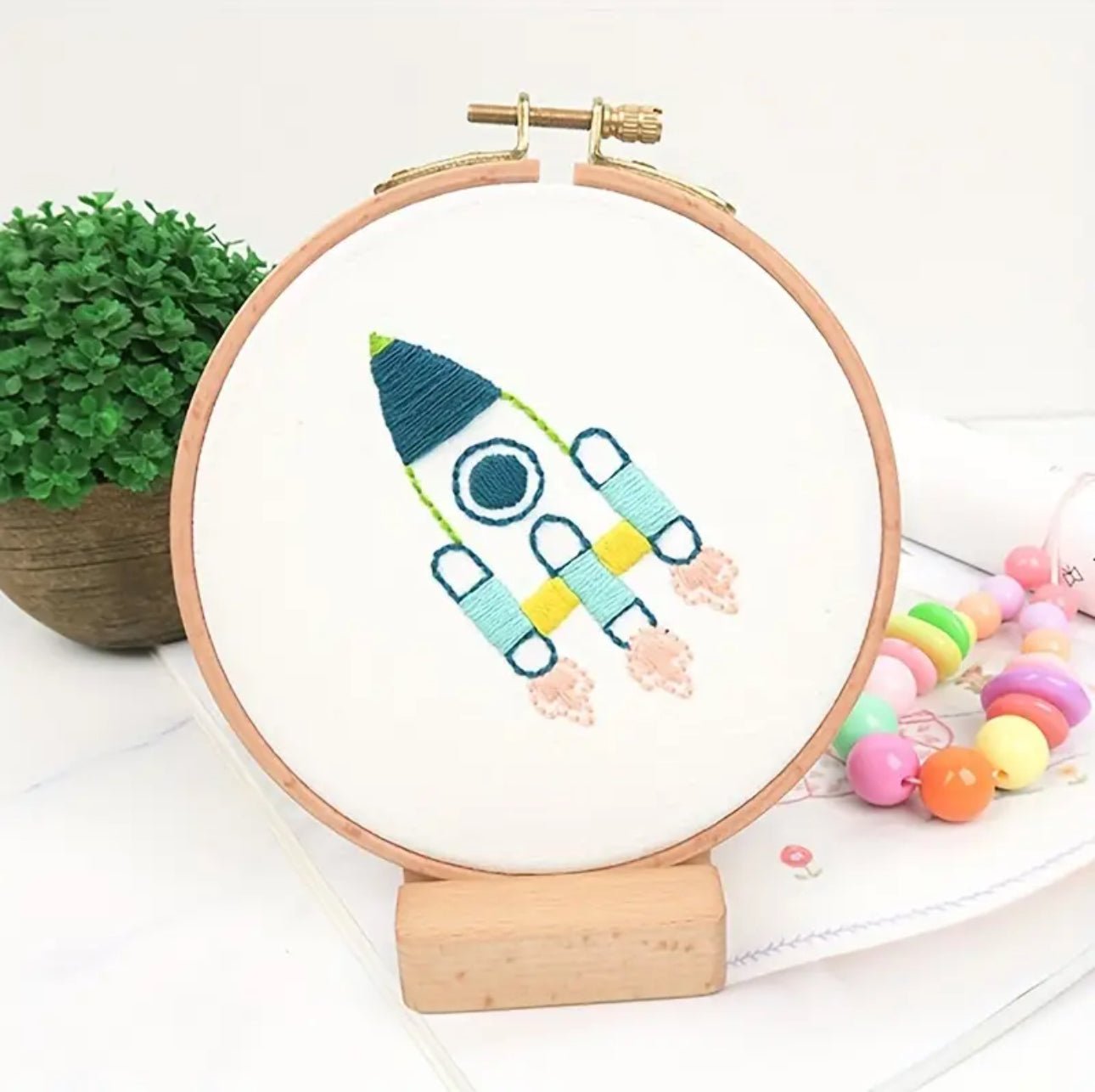 Rocket Embroidery Kit for Creative Fun – Threading Carefully