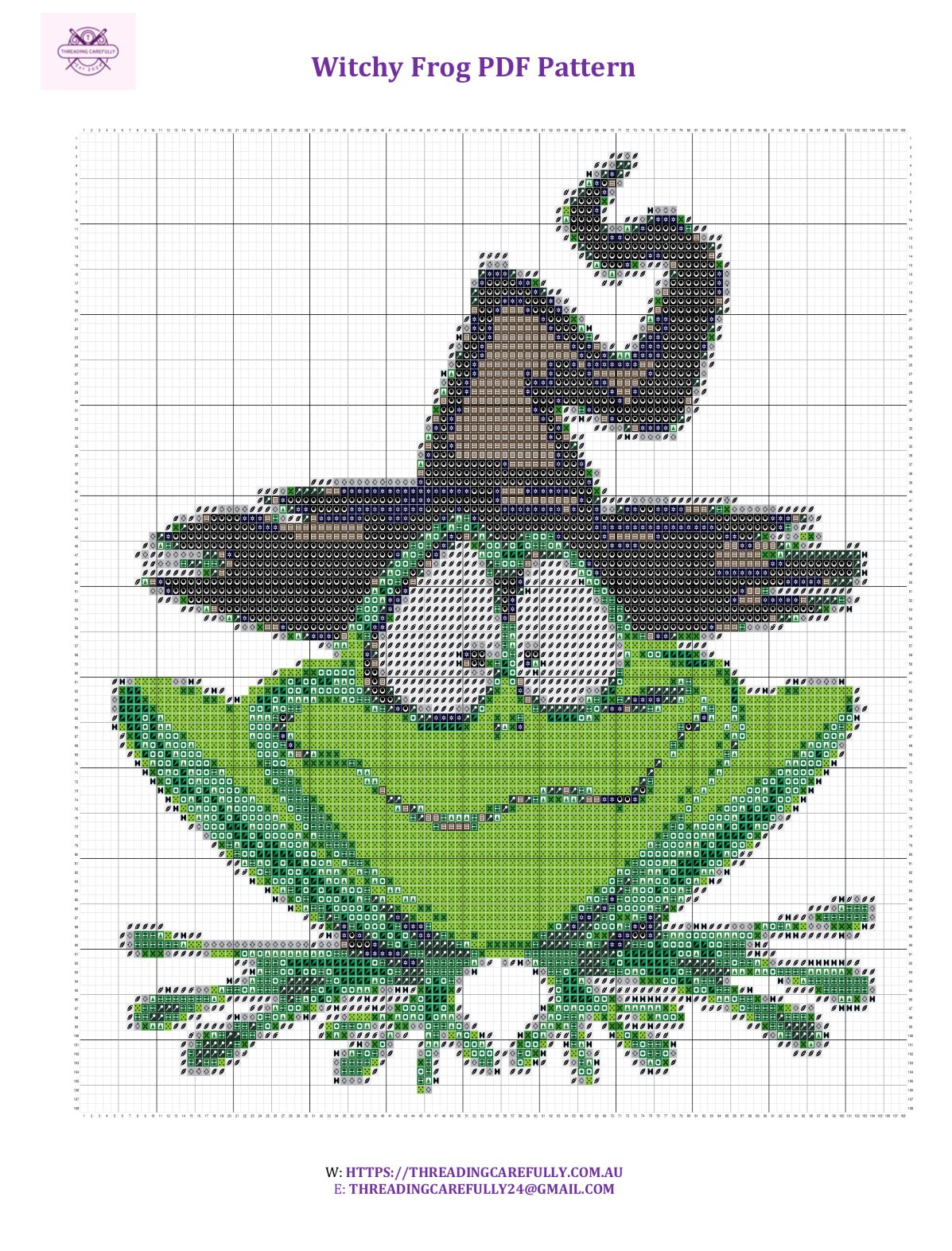 Witchy Frog Downloadable PDF Pattern - Threading Carefully